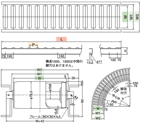 TS-M7638型ローラーコンベヤの詳細