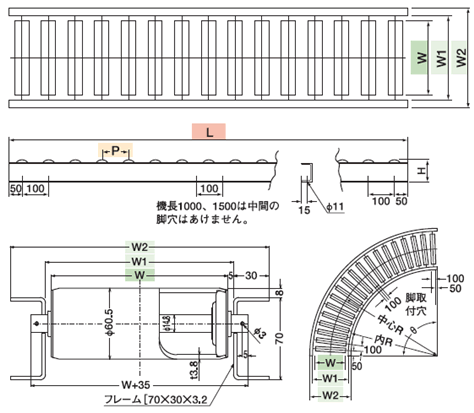 TS-S6038型ローラーコンベヤの詳細